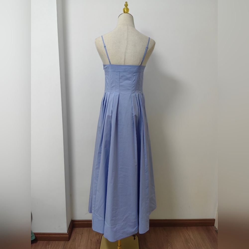 SIMKHAI Kittiya Poplin Fit & Flare Midi Dress - Picture 7 of 14